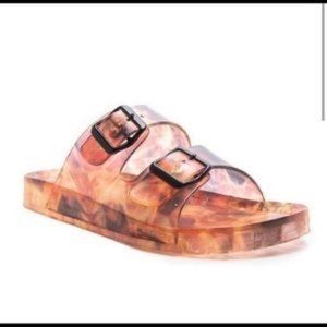 Double Buckle Jelly Slides